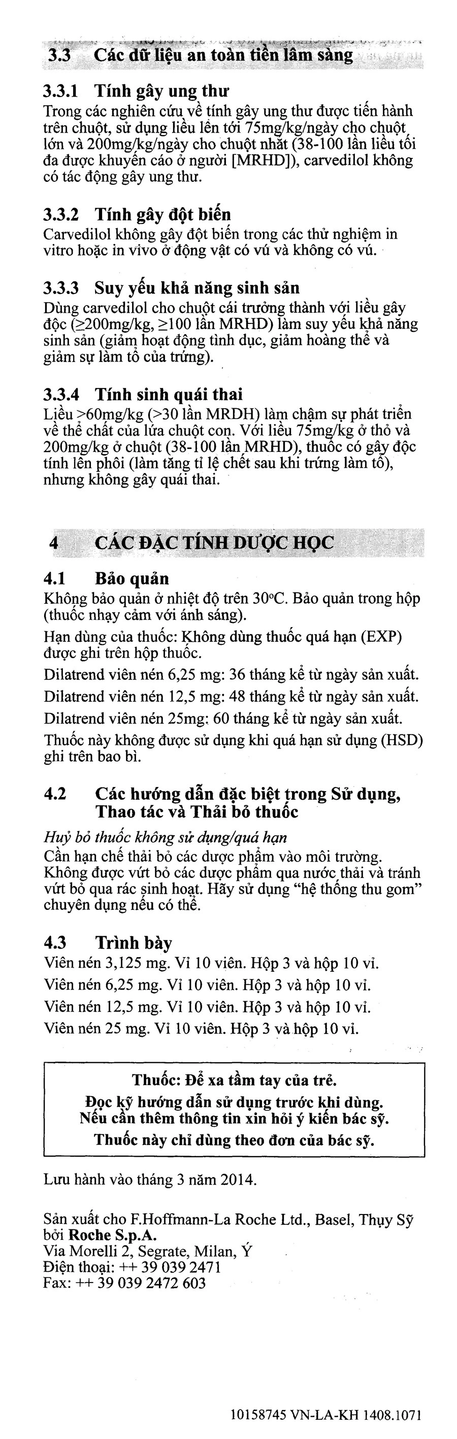Dilatrend 12.5mg trị tăng huyết áp, suy tim (3 vỉ x 10 viên) - 6